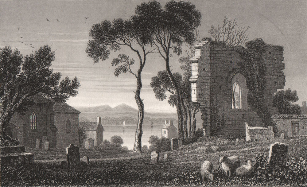 Remains of St. Dogmael's Abbey, Pembrokeshire, Wales, by Henry Gastineau 1835